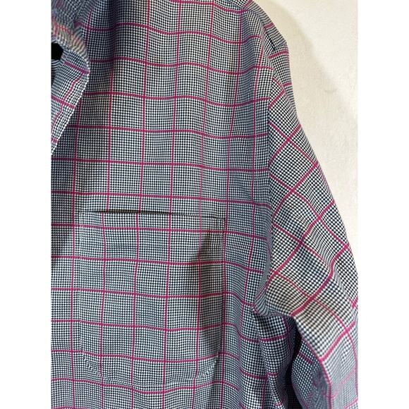 Peter Millar Dress Shirt Nanoluxe Blue Plaid Button Down Mens 15.5 Long D27 - Picture 2 of 7